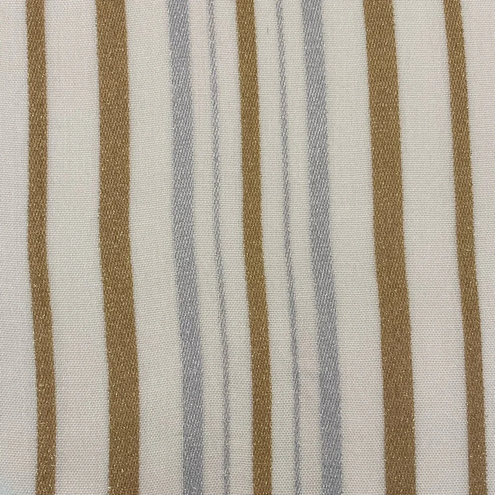 Vera Neumann Elegant Rectangle Cream Tablecloth 60x102 Gold & Silver Stripe NWOT